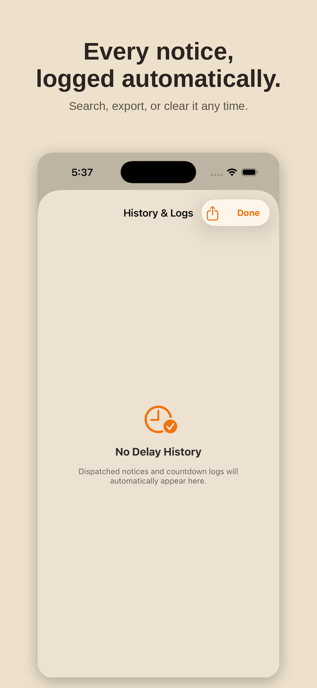 History screen