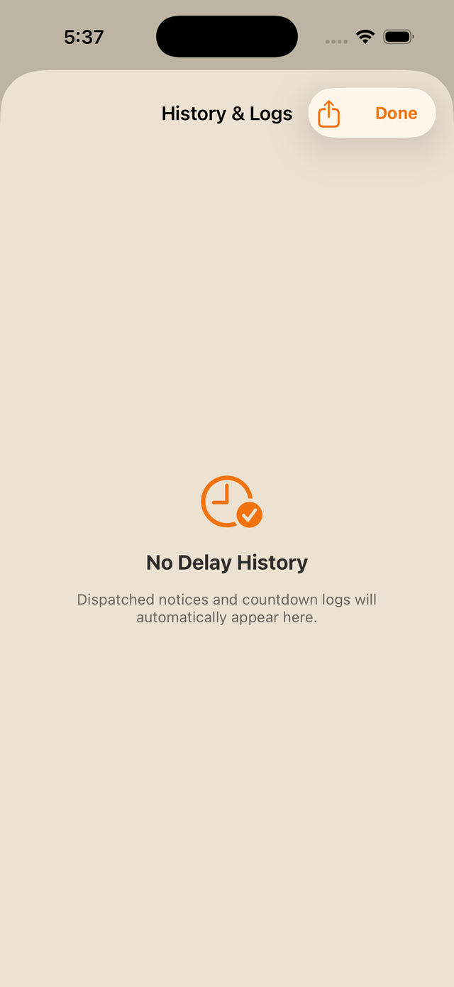 History screen