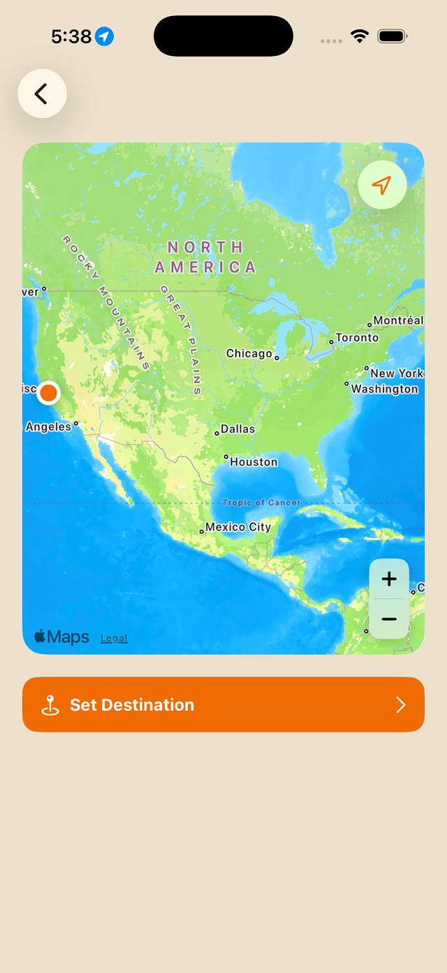 Map and ETA screen